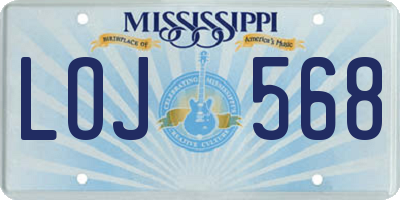 MS license plate LOJ568