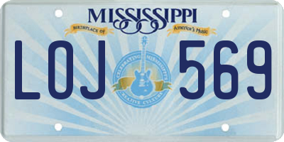 MS license plate LOJ569