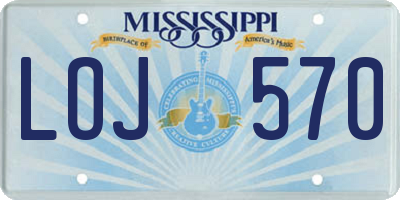 MS license plate LOJ570