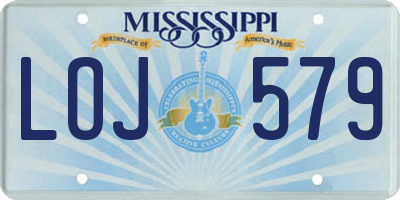MS license plate LOJ579