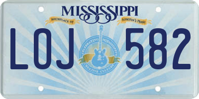 MS license plate LOJ582