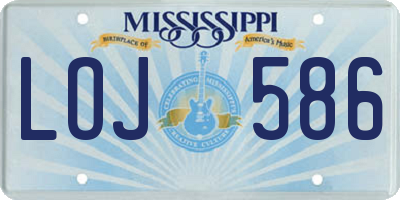 MS license plate LOJ586