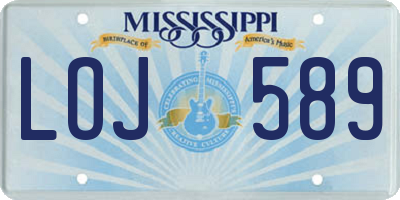 MS license plate LOJ589