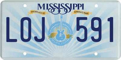 MS license plate LOJ591
