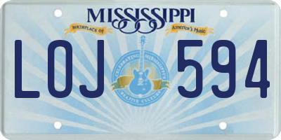 MS license plate LOJ594