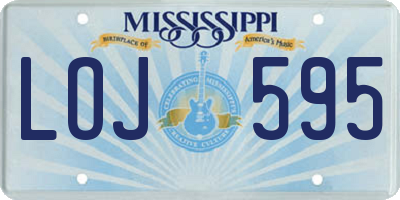 MS license plate LOJ595