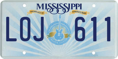 MS license plate LOJ611