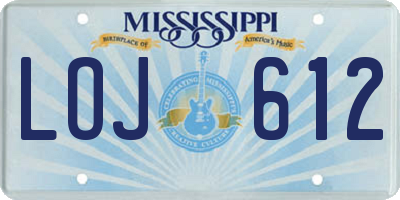 MS license plate LOJ612