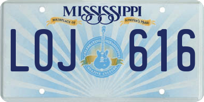 MS license plate LOJ616