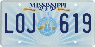MS license plate LOJ619