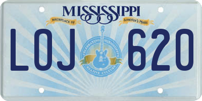 MS license plate LOJ620