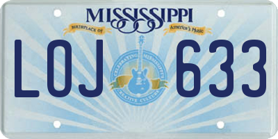 MS license plate LOJ633