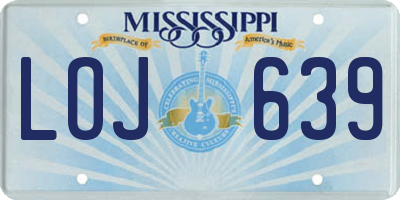 MS license plate LOJ639