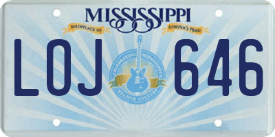 MS license plate LOJ646