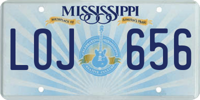 MS license plate LOJ656