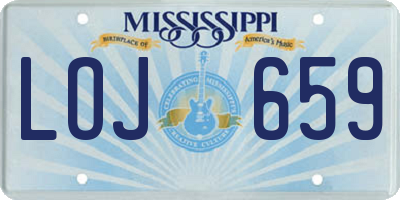 MS license plate LOJ659