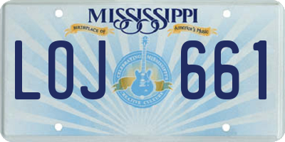 MS license plate LOJ661