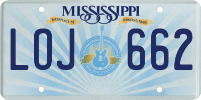 MS license plate LOJ662