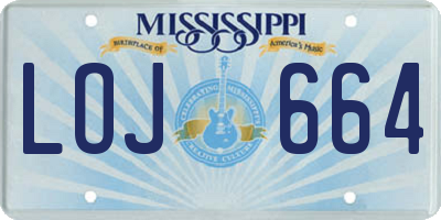 MS license plate LOJ664