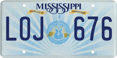 MS license plate LOJ676