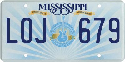 MS license plate LOJ679