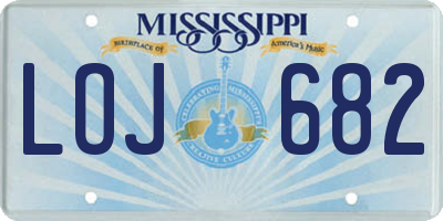 MS license plate LOJ682