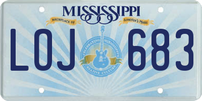 MS license plate LOJ683