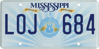 MS license plate LOJ684