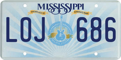 MS license plate LOJ686
