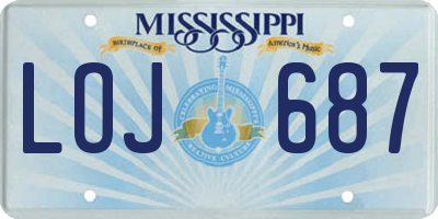 MS license plate LOJ687