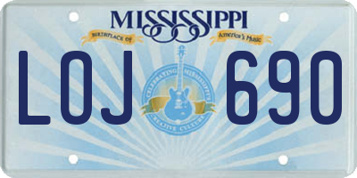 MS license plate LOJ690