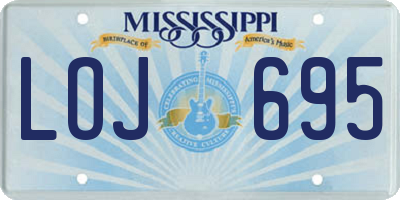 MS license plate LOJ695