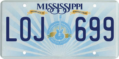 MS license plate LOJ699