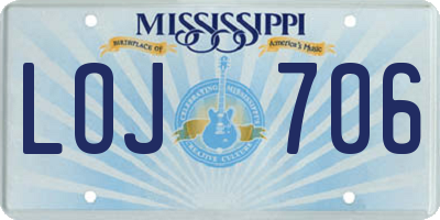 MS license plate LOJ706