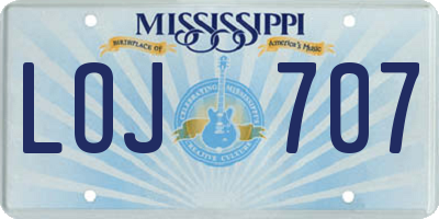 MS license plate LOJ707