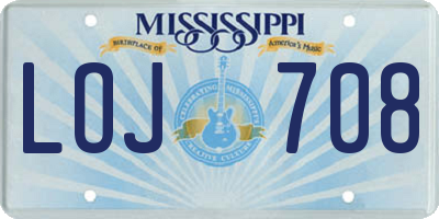 MS license plate LOJ708