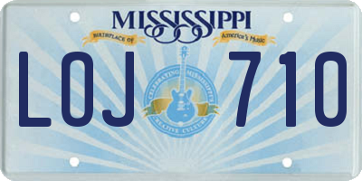 MS license plate LOJ710