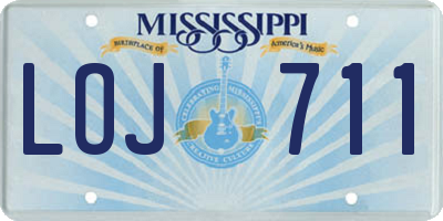 MS license plate LOJ711