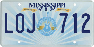 MS license plate LOJ712
