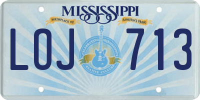 MS license plate LOJ713