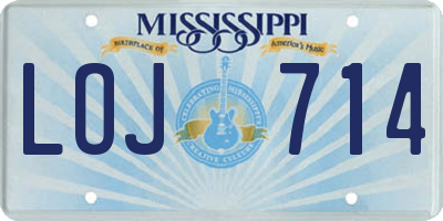 MS license plate LOJ714