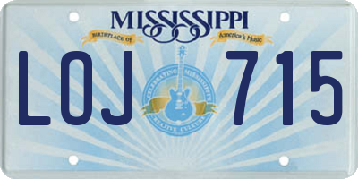 MS license plate LOJ715