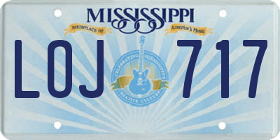 MS license plate LOJ717