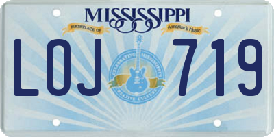 MS license plate LOJ719