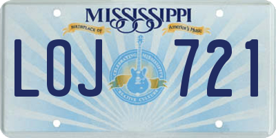 MS license plate LOJ721