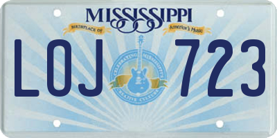 MS license plate LOJ723