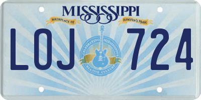 MS license plate LOJ724