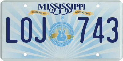 MS license plate LOJ743