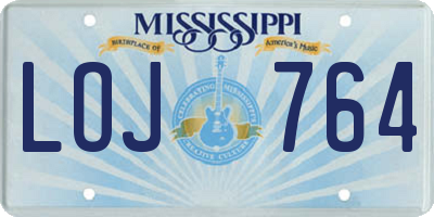 MS license plate LOJ764
