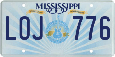 MS license plate LOJ776